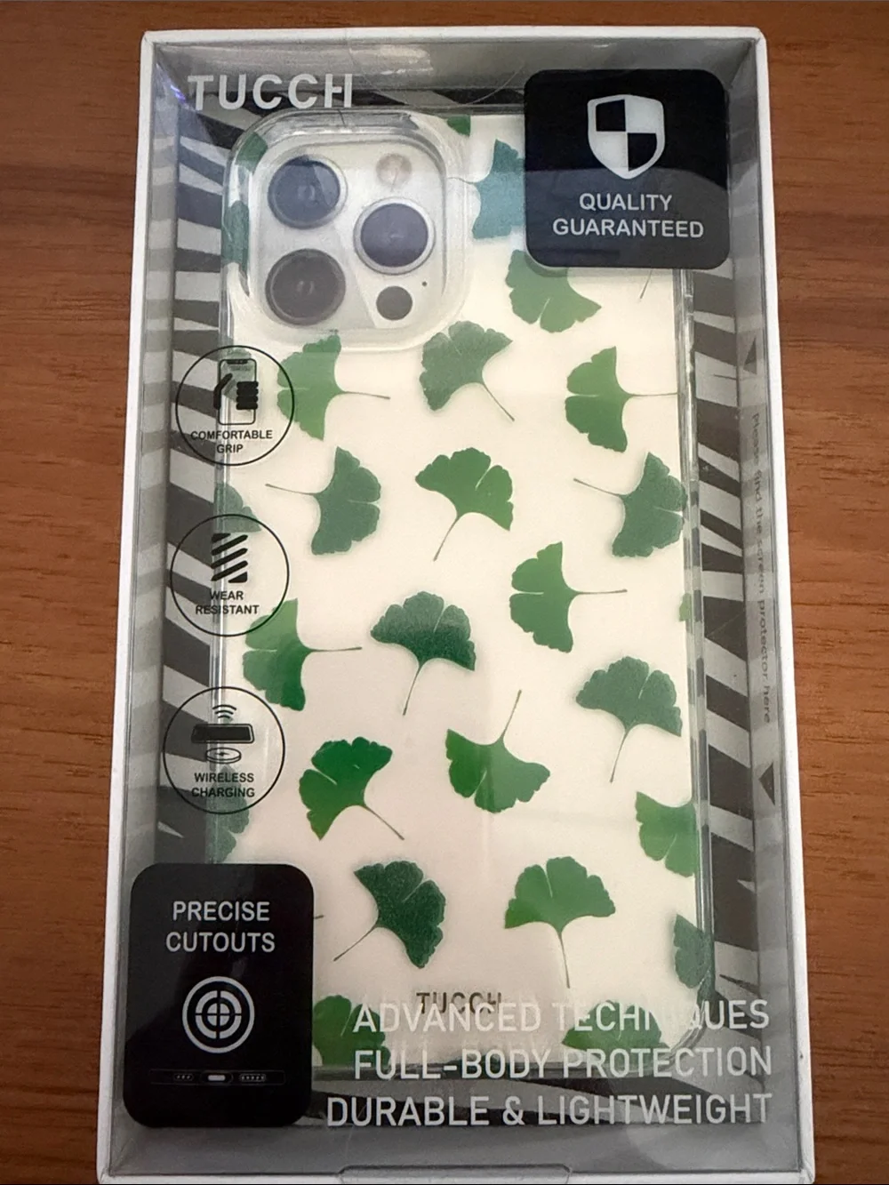 Green Leaf Pattern Protective Phone Case for iPhone 12/12 pro 6.1”